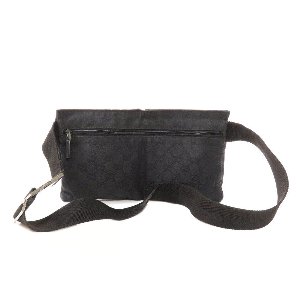 Gucci Waist Canvas GG Hip Belt Bag Bum Black